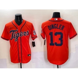 Men Detroit Tigers 13 Dillon Dingler Orange 2026 Alternate Vapor Premier Limited Stitched Baseball Jersey