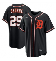 Men Detroit Tigers 29 Tarik Skubal 2026 Fashion Replica Black Out Stitched Baseball Jersey Men Detroit Tigers 29 Tarik Skubal 2026 Fashion Replica Black Out Stitched Baseball Jersey