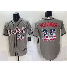 Men Detroit Tigers 35 Justin Verlander Grey 2026 USA 250 Fourth of July Stitched Baseball Jersey Men Detroit Tigers 35 Justin Verlander Grey 2026 USA 250 Fourth of July Stitched Baseball Jersey
