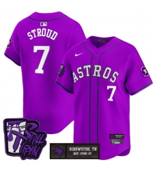 Men Houston Astros 7 C J Stroud DJ Screw Still Tippin Purple Patch Vapor Limited Stitched Baseball Jersey Men Houston Astros 7 C J Stroud DJ Screw Still Tippin Purple Patch Vapor Limited Stitched Baseball Jersey