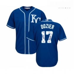 Mens Kansas City Royals 17 Hunter Dozier Blue Authentic Blue Team Logo Fashion Cool Base Baseball Jersey  Mens Kansas City Royals 17 Hunter Dozier Blue Authentic Blue Team Logo Fashion Cool Base Baseball Jersey