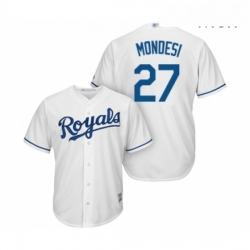 Mens Kansas City Royals 27 Adalberto Mondesi Replica White Home Cool Base Baseball Jersey  Mens Kansas City Royals 27 Adalberto Mondesi Replica White Home Cool Base Baseball Jersey