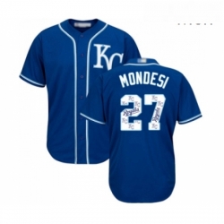 Mens Kansas City Royals 27 Raul Mondesi Blue Authentic Blue Team Logo Fashion Cool Base Baseball Jersey  Mens Kansas City Royals 27 Raul Mondesi Blue Authentic Blue Team Logo Fashion Cool Base Baseball Jersey
