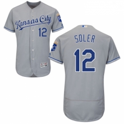 Mens Majestic Kansas City Royals 12 Jorge Soler Grey Flexbase Authentic Collection MLB Jersey Mens Majestic Kansas City Royals 12 Jorge Soler Grey Flexbase Authentic Collection MLB Jersey