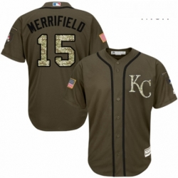 Mens Majestic Kansas City Royals 15 Whit Merrifield Authentic Green Salute to Service MLB Jersey  Mens Majestic Kansas City Royals 15 Whit Merrifield Authentic Green Salute to Service MLB Jersey