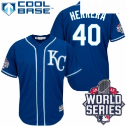 Mens Majestic Kansas City Royals 40 Kelvin Herrera Replica Blue Alternate 2 Cool Base 2015 World Series Patch MLB Jersey Mens Majestic Kansas City Royals 40 Kelvin Herrera Replica Blue Alternate 2 Cool Base 2015 World Series Patch MLB Jersey