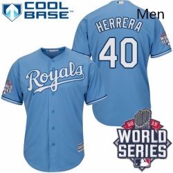 Mens Majestic Kansas City Royals 40 Kelvin Herrera Replica Light Blue Alternate 1 Cool Base 2015 World Series Patch MLB Jersey Mens Majestic Kansas City Royals 40 Kelvin Herrera Replica Light Blue Alternate 1 Cool Base 2015 World Series Patch MLB Jersey
