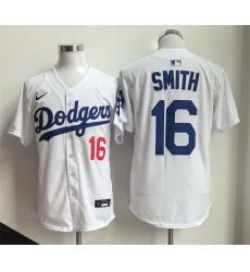 Men Los Angeles Dodgers 16 Will Smith White Home Limited Stitched Baseball Jersey