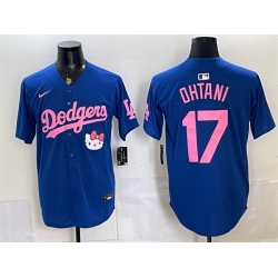 Men Los Angeles Dodgers  17 Shohei Ohtani Royal 2025 Hello Kitty Vapor Limited Stitched Baseball Jersey