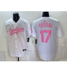 Men Los Angeles Dodgers 17 Shohei Ohtani White Pink Vapor Limited Stitched Baseball Jersey Men Los Angeles Dodgers 17 Shohei Ohtani White Pink Vapor Limited Stitched Baseball Jersey