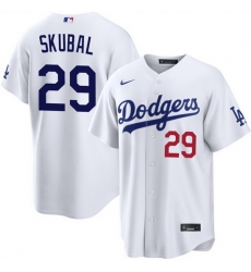 Men Los Angeles Dodgers  29 Tarik Skubal White 2026 Home Limited Stitched Baseball Jersey