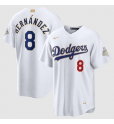 Men Los Angeles Dodgers Enrique Hernández Nike White 2026 Gold Collection Stadium Jersey