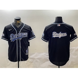 Men Los Angeles Dodgers Team Big Logo Black 2024 World Series Champions Limited Stitched Baseball Jersey