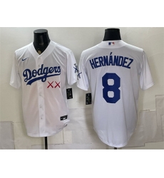 Men Los Angeles Dodgers x KAWS  8 Enrique Hernandez White Vapor Premier Limited Stitched Baseball Jersey
