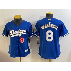 Youth Los Angeles Dodgers  8 Enrique Hern%C3%A1ndez Royal 2026 Alternate Gold Collection Stadium Stitched Baseball Jersey