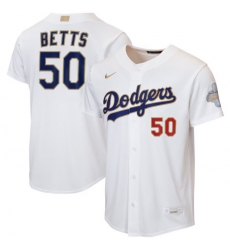 Youth Los Angeles Dodgers Mookie Betts Nike White 2026 Gold Collection Home Replica Jersey Youth Los Angeles Dodgers Mookie Betts Nike White 2026 Gold Collection Home Replica Jersey