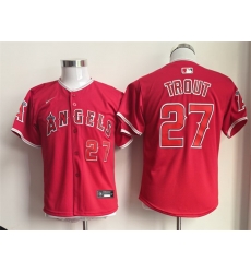 Youth Los Angeles Angels  27 Mike Trout Red Limited Stitched Baseball Jersey