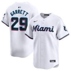 Men Miami Marlins 29 Braxton Garrett White 2024 Home Limited Stitched Baseball Jersey