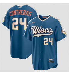 Men Milwaukee Brewers 24 William Contreras Mineral Blue 2026 City Connect Stadium Stitched Baseball Jersey Men Milwaukee Brewers 24 William Contreras Mineral Blue 2026 City Connect Stadium Stitched Baseball Jersey