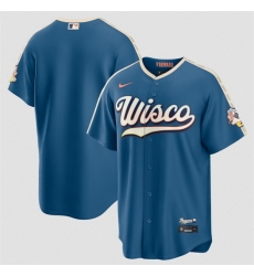Men Milwaukee Brewers Blank Mineral Blue 2026 City Connect Stadium Stitched Baseball Jersey Men Milwaukee Brewers Blank Mineral Blue 2026 City Connect Stadium Stitched Baseball Jersey