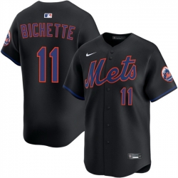 Men New York Mets 11 Bo Bichette 2026 Black Limited Stitched Baseball Jersey