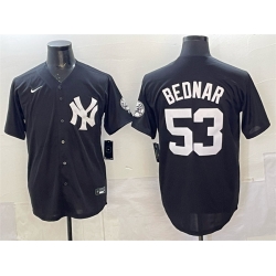 Men New York Yankees 53 David Bednar Black Stitched Baseball Jersey Men New York Yankees 53 David Bednar Black Stitched Baseball Jersey
