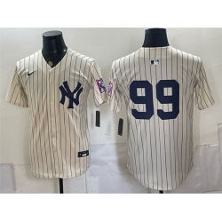 Men New York Yankees  99 Aaron Judge Cream 2026 Field of Dreams Stadium Stitched Baseball Jersey