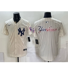 Men New York Yankees Team Big Logo Cream 2026 Field of Dreams Stadium Stitched Baseball Jerseys