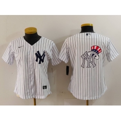 Women New York Yankees White Team Big Logo Cool Base Stitched Jersey 15