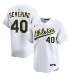 Men Athletics Nike Home Limited Custom Jersey White Severino Luis 40