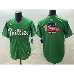 Men Philadelphia Phillies Team Big Logo Green Limited Stitched Jersey