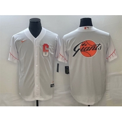 Men San Francisco Giants White Team Big Logo Cool Base Stitched Baseball Jersey