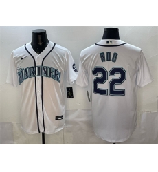 Men Seattle Mariners 22 Bryan Woo White Cool Base Stitched Baseball Jersey