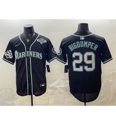 Men Seattle Mariners  29 Big Dumper 50th Anniversary Black Out Style Vapor Premier Limited Stitched Baseball Jersey