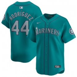 Men Seattle Mariners 44 Julio Rodr EDguez Aqua Alternate Limited Stitched Jersey