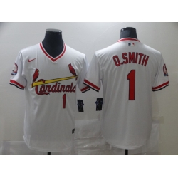 Men Nike St. Louis Cardinals Ozzie Smith White Pullover Cool Base Jersey