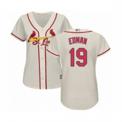 Women's St. Louis Cardinals #19 Tommy Edman Authentic Cream Alternate Cool Base Baseball Player Jersey