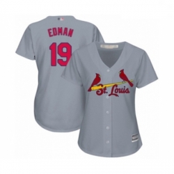 Women's St. Louis Cardinals #19 Tommy Edman Authentic Grey Road Cool Base Baseball Player Jersey