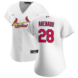 Women St. Louis Cardinals Nolan Arenado White Jersey Home Cool Base