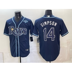 Men Tampa Bay Rays  14 Chandler Simpson Navy 2026 AL East Champions Patch Vapor Limited Stitched Baseball Jersey