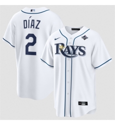 Men Tampa Bay Rays 2 Yandy Diaz White 2026 World Series Home Cool Base Stitched Baseball Jersey Men Tampa Bay Rays 2 Yandy Diaz White 2026 World Series Home Cool Base Stitched Baseball Jersey