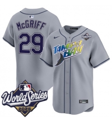 Men Tampa Bay Rays 29 Jacob Melton Grey 2026 World Series Limited Stitched Baseball Jersey Men Tampa Bay Rays 29 Jacob Melton Grey 2026 World Series Limited Stitched Baseball Jersey