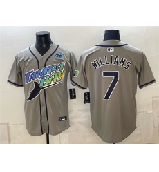 Men Tampa Bay Rays  7 Carson Williams Gray 2026 AL East Champions Patch Vapor Limited Stitched Baseball Jersey