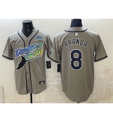 Men Tampa Bay Rays 8 Jonathan Aranda Gray 2026 AL East Champions Patch Vapor Limited Stitched Baseball Jersey Men Tampa Bay Rays 8 Jonathan Aranda Gray 2026 AL East Champions Patch Vapor Limited Stitched Baseball Jersey