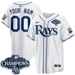 Men Tampa Bay Rays ACTIVE PLAYER Custom White 2026 AL East Champions Patch Limited Stitched Baseball Jersey