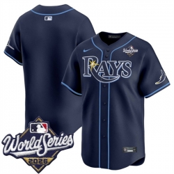 Men Tampa Bay Rays Blank Navy 2026 World Series Limited Stitched Baseball Jersey