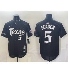 Men Texas Rangers 5 Corey Seager Black Gothic Mexico 2025 Vapor Premier Limited Stitched Baseball Jersey Men Texas Rangers 5 Corey Seager Black Gothic Mexico 2025 Vapor Premier Limited Stitched Baseball Jersey