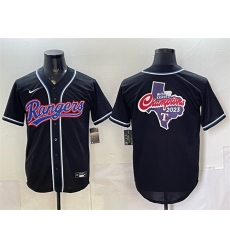 Men Texas Rangers Team Big Logo 2026 Fashion Replica Black Out Stitched Baseball Jerseys 002