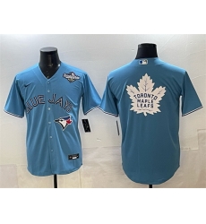 Men Toronto Blue Jays  26 Leafs Blue 2025 World Series With White Leafs Logo Cool Base Stitched Baseball Jersey Men Toronto Blue Jays  26 Leafs Blue 2025 World Series With White Leafs Logo Cool Base Stitched Baseball Jersey