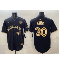 Men Toronto Blue Jays 30 Alejandro Kirk Black Gold 2025 American League Champions Limited Stitched Baseball Jersey